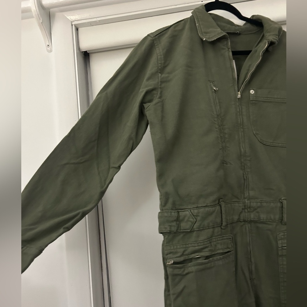 Zara Olive Green Women's Utility Jumpsuit - Picture 6 of 7